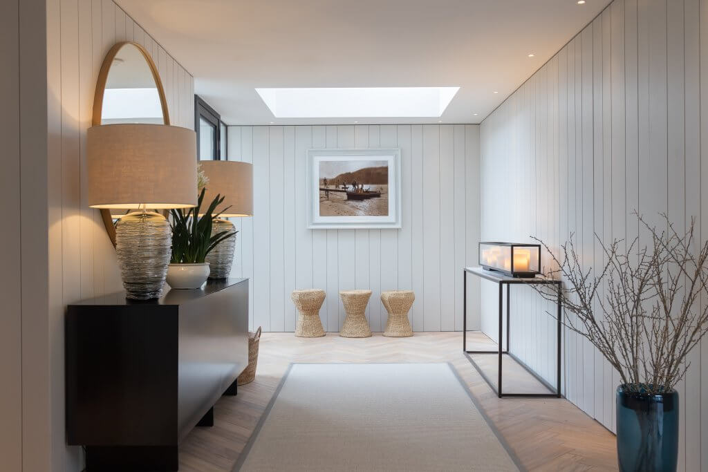 devon home, interior design, hallway, luxury interiors